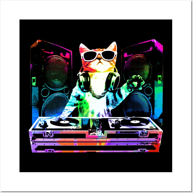 HOUSE CAT (New DJ Kitty) Wall Art by robotface